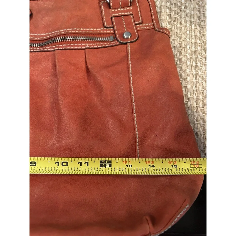 Vintage Fossil Burnt Orange Soft Leather Hobo Shoulder Bag Slouchy Purse 90's